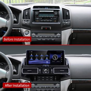 Toyota Land Cruiser 2007-2015 Low Edition  Replaced with 12.3'' Android12.0  GPS Radios  Navigation Google Map  Carplay & Andorid Auto 