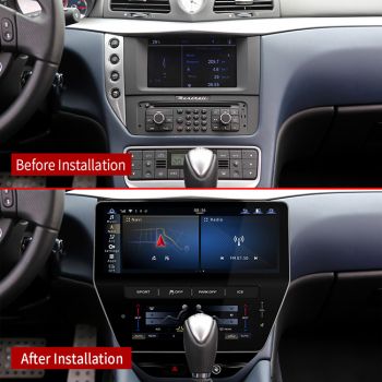 Maserati Gran Turismo 2007-2015 Upgrade with 2023 Style Qualcomm 668s 12.3inch Headunit Andorid 13.0  Multimedia System Stereo 9.7'' digital Air Conditioner  DVD Player Build in Wireless Carplay Android Auto Yotube Spotify 